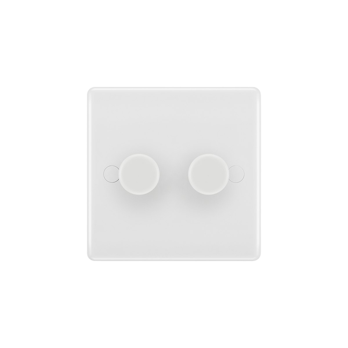 Double Dimmer Switch 2 Way, Trailing Edge 200W – Rounded Edge White – BG 882-01 front view