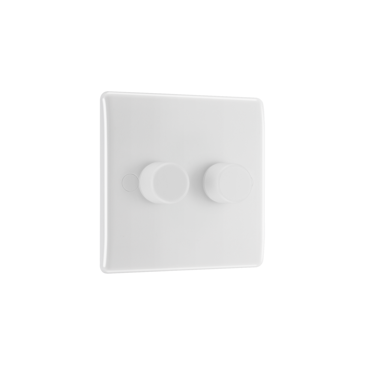 Double Secondary Smart Dimmer – Rounded Edge White – BG 882S/HC-01 angled view
