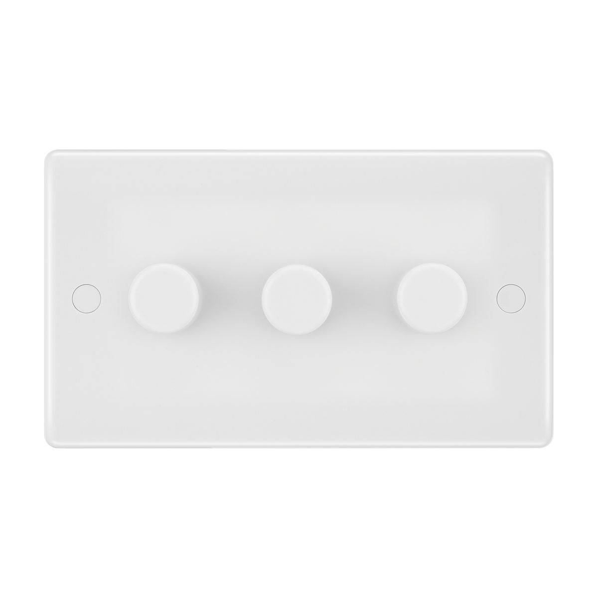 Triple Dimmer Switch 2 Way, Trailing Edge 200W – Rounded Edge White – BG 883-01 front view