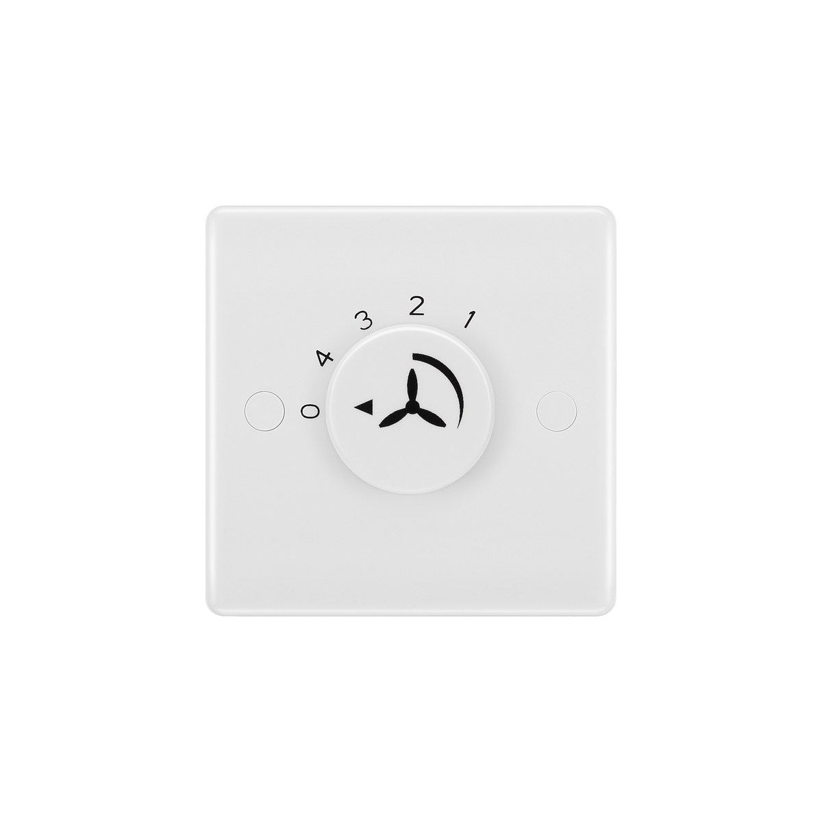 Rotary Fan Controller Switch 1 Way – Rounded Edge White – BG 887-01 front view