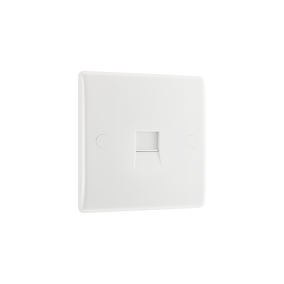 Single Master Telephone Socket (Screw Terminals) – Rounded Edge White – BG 8BTM/1-01 angled view