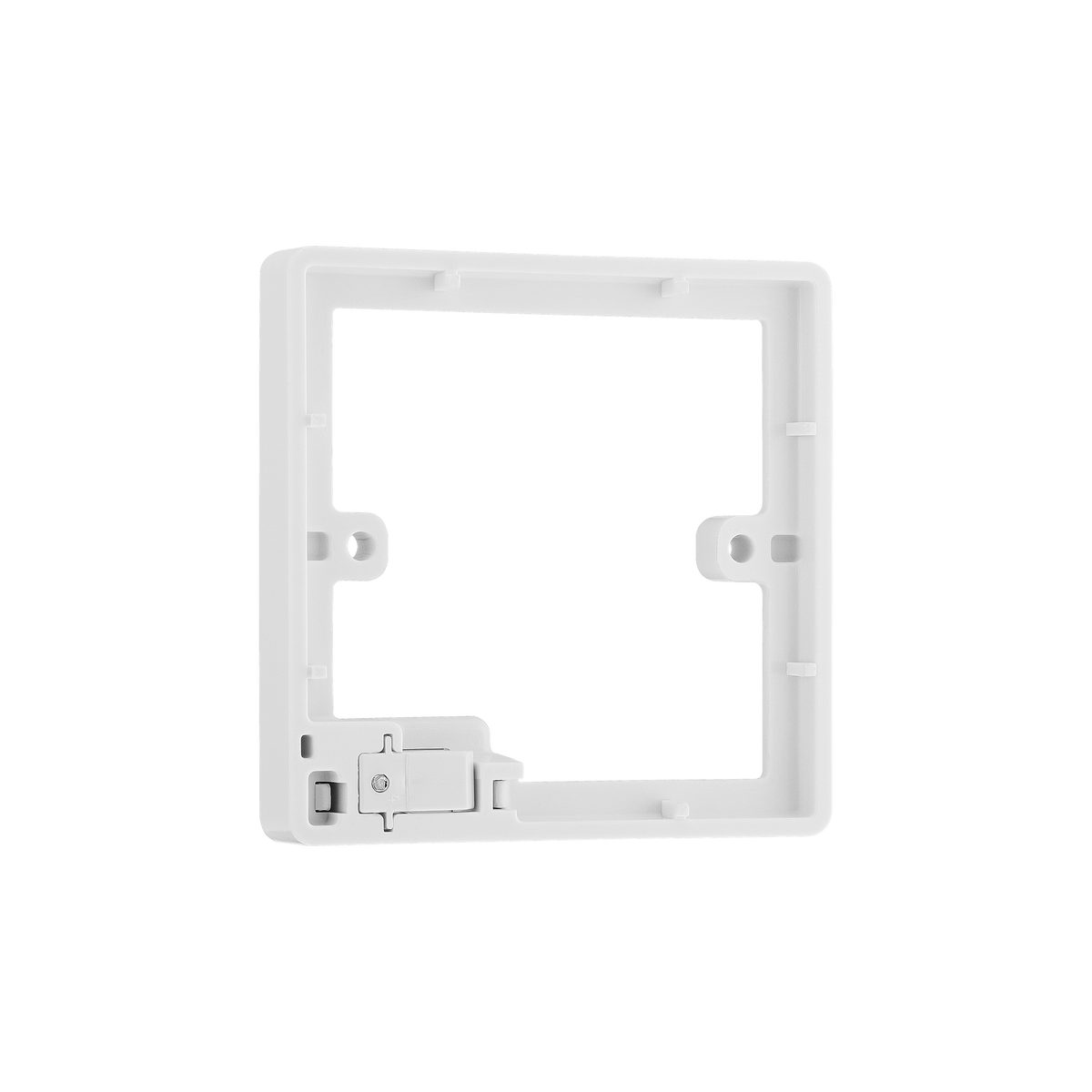 Cord Grip Spacer for Fused Spur or 20A Switch – Rounded Edge White – BG 8CGS-01 angled view