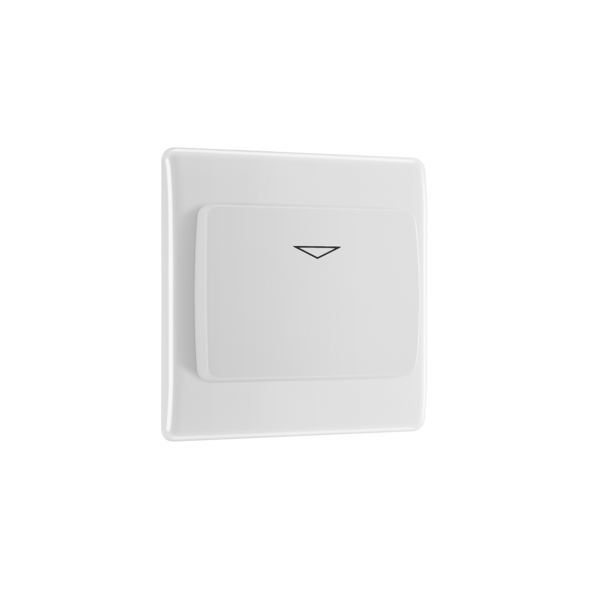 16A Key Card Switch – Rounded Edge White – BG 8KYCSW-01 angled view