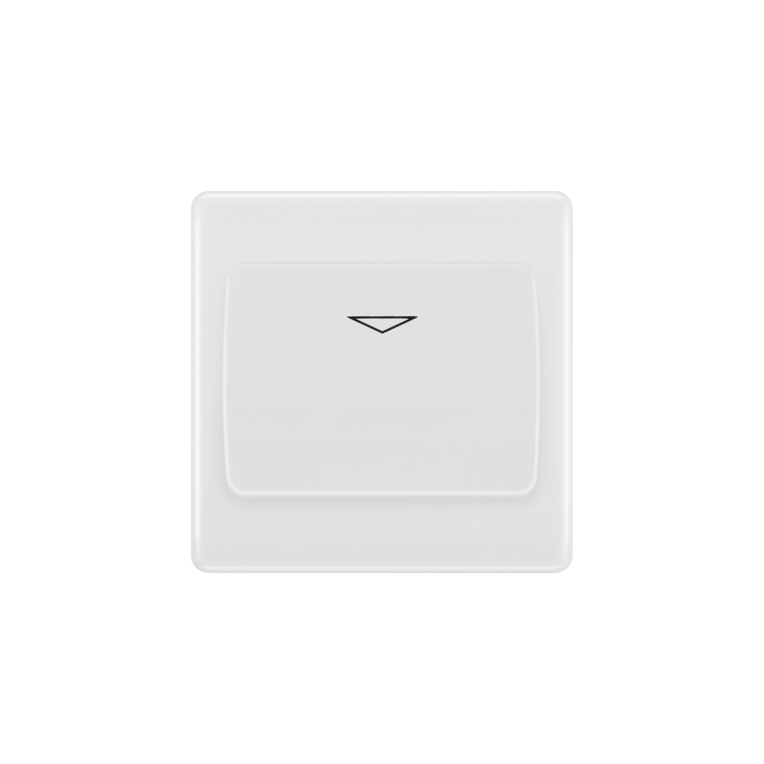 16A Key Card Switch – Rounded Edge White – BG 8KYCSW-01 front view