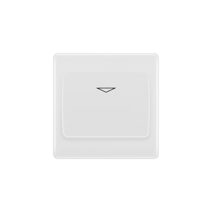 16A Key Card Switch – Rounded Edge White – BG 8KYCSW-01 front view