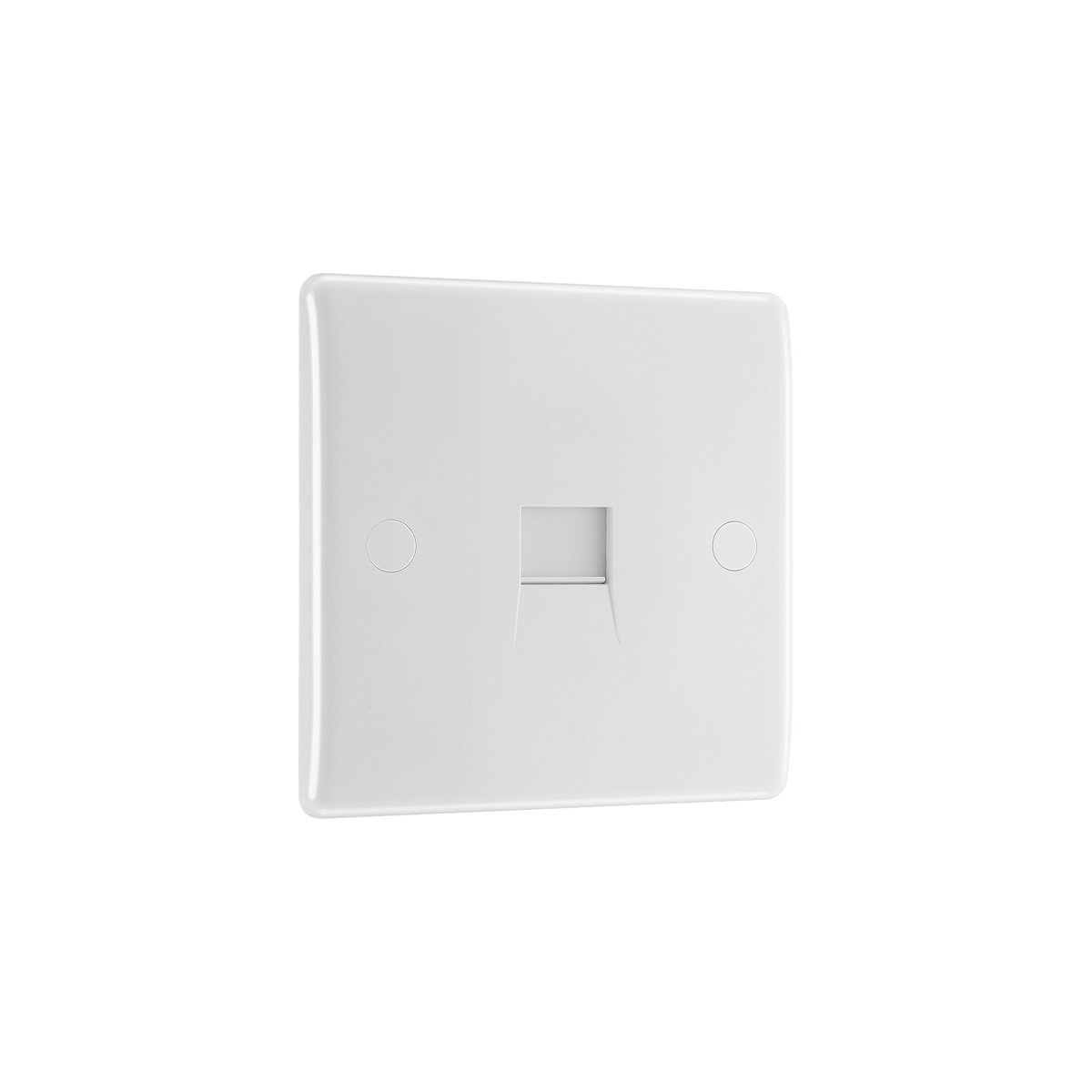 Single RJ11 Telephone Socket (Screw Terminals) – Rounded Edge White – BG 8RJ11/1-01 angled view