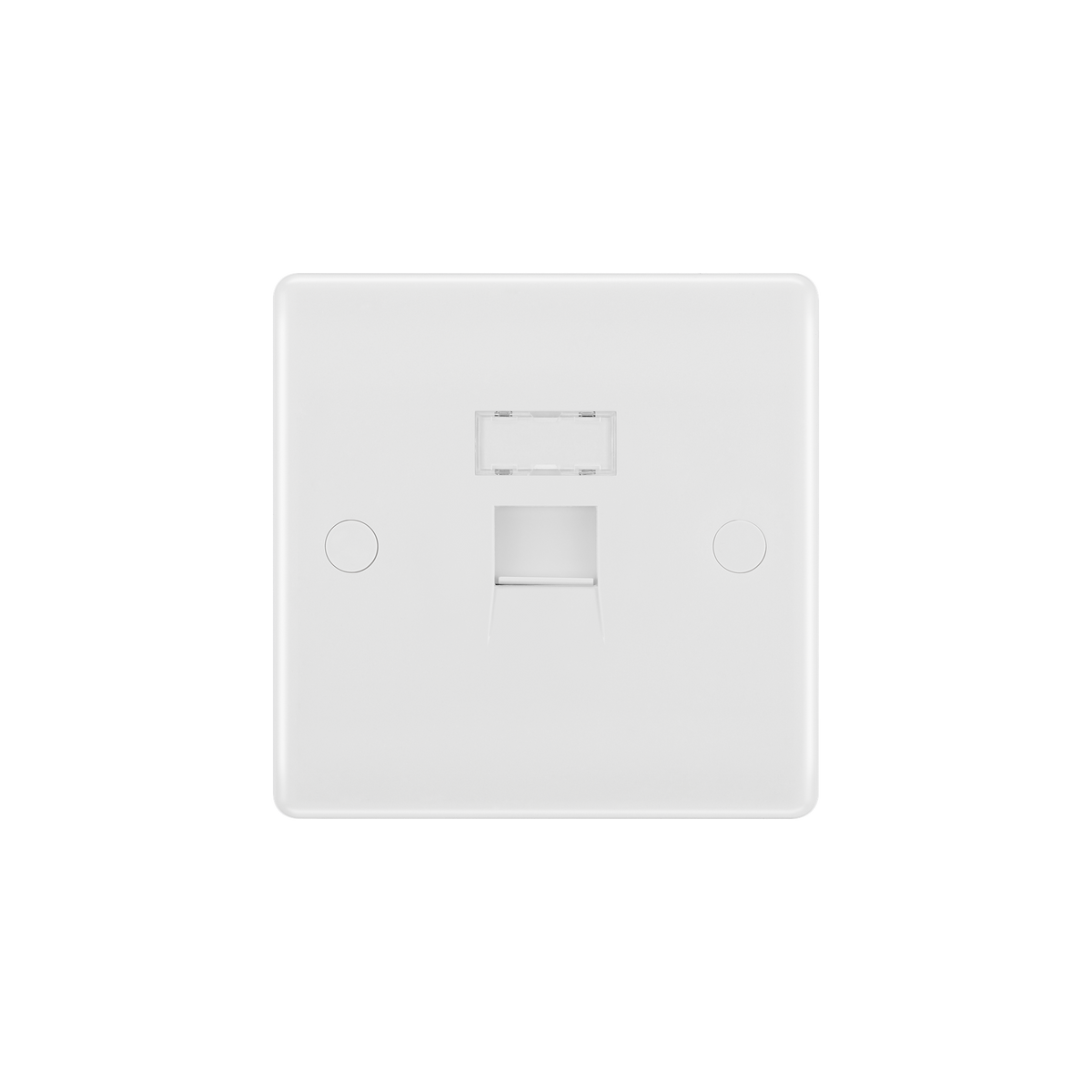 Single RJ45 Data Socket – Rounded Edge White – BG 8RJ45/1-01 front view