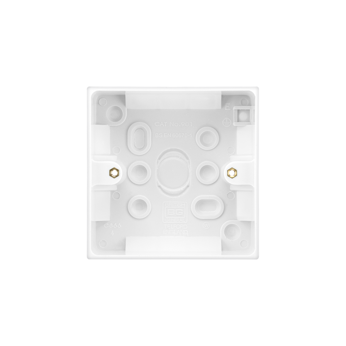 Single Surface Box 32mm – Square Edge White – BG 901-01 front view