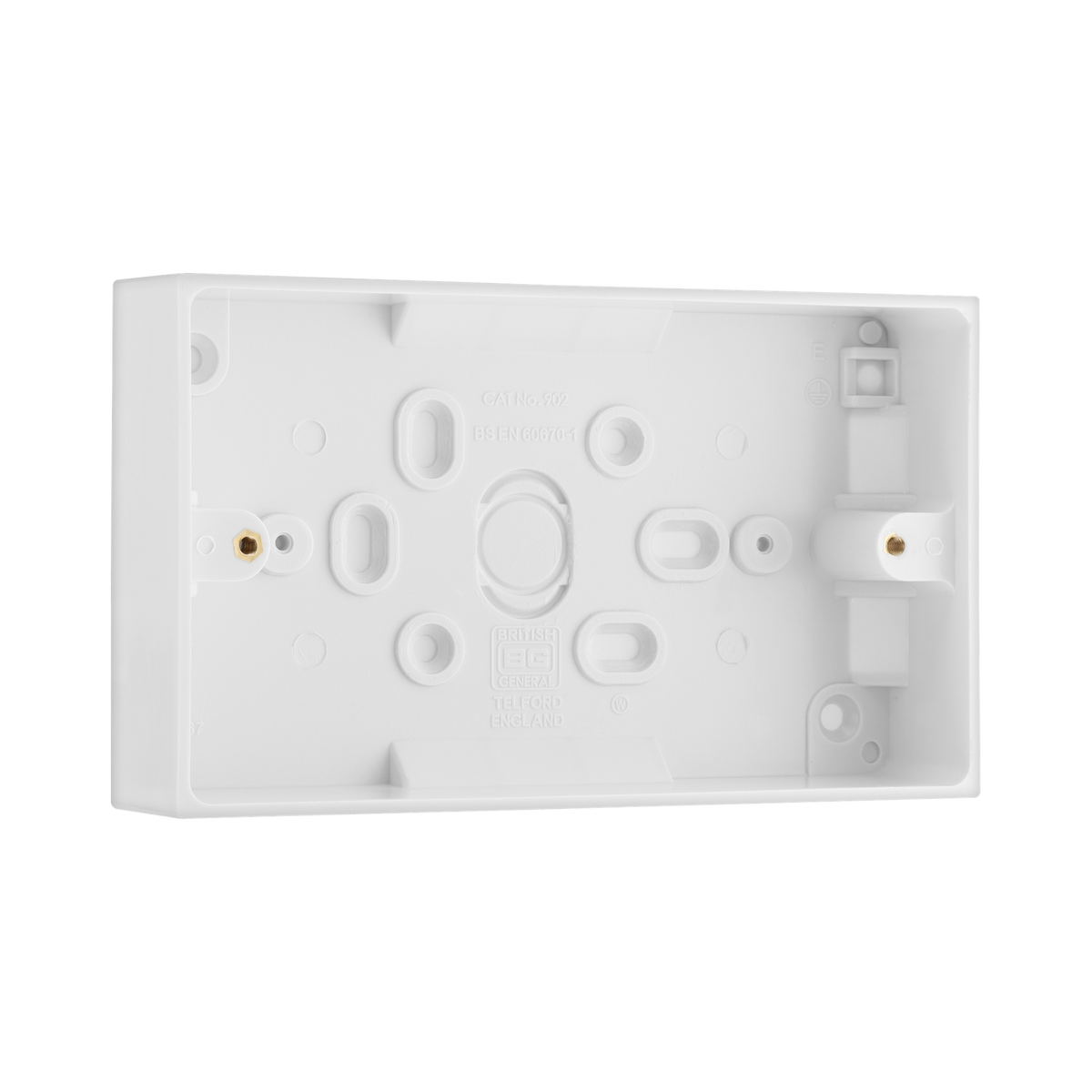 Double Surface Box 32mm – Square Edge White – BG 902-01 angled view