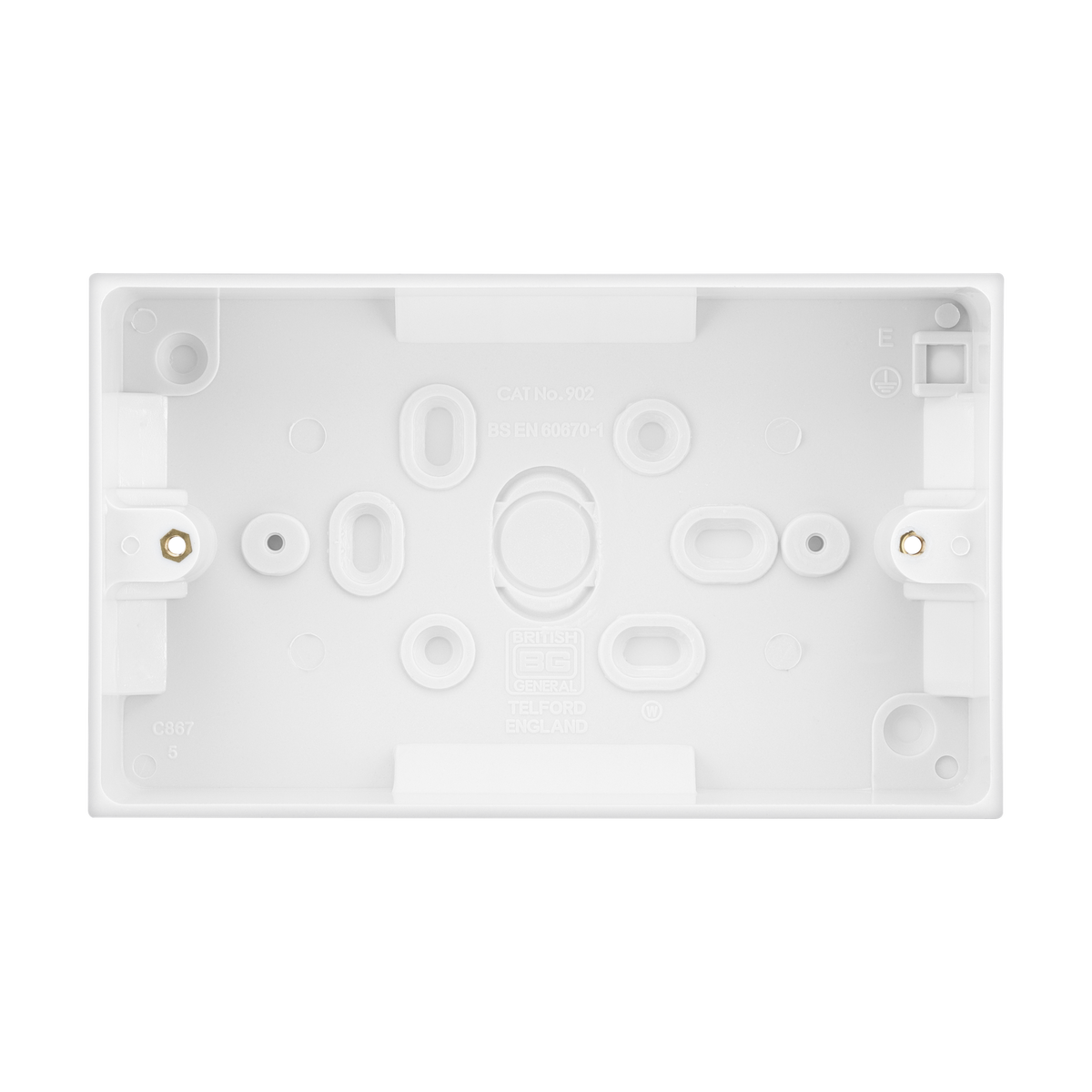Double Surface Box 32mm – Square Edge White – BG 902-01 front view