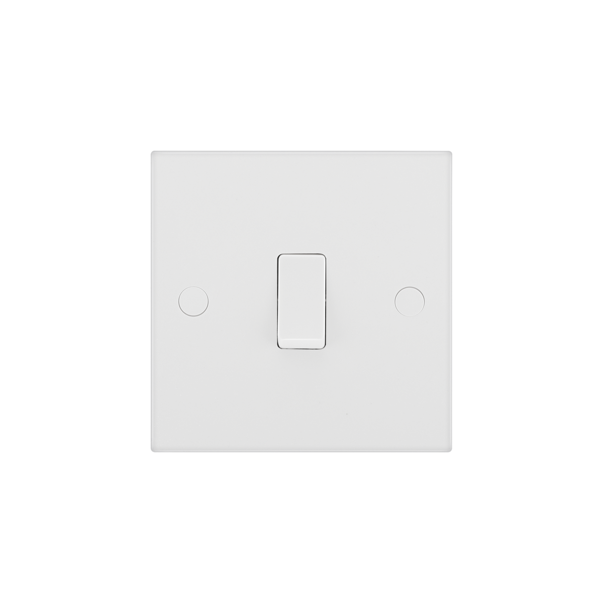 Light Switch 1 Gang 2 Way – Square Edge White – BG 912-02 front view