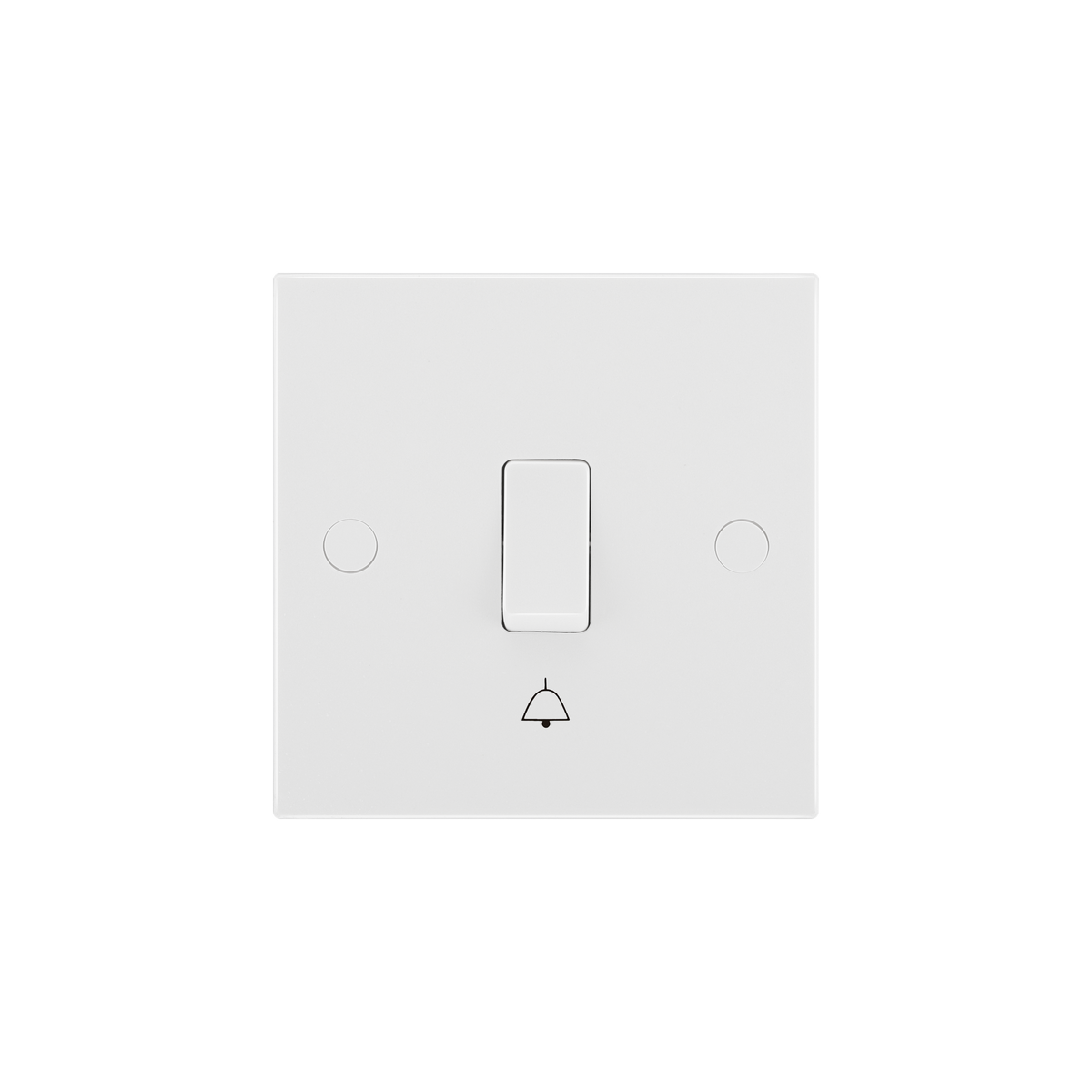 Bell Push Switch 1 Gang – Square Edge White – BG 914-02 front view