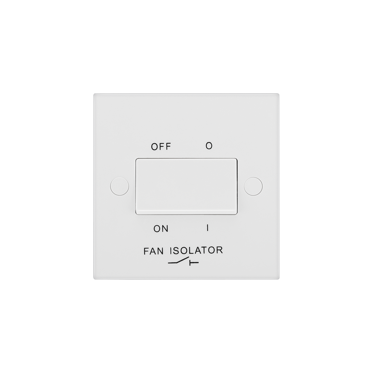 10A Triple Pole Fan Isolator Switch – Square Edge White – BG 915-0J front view