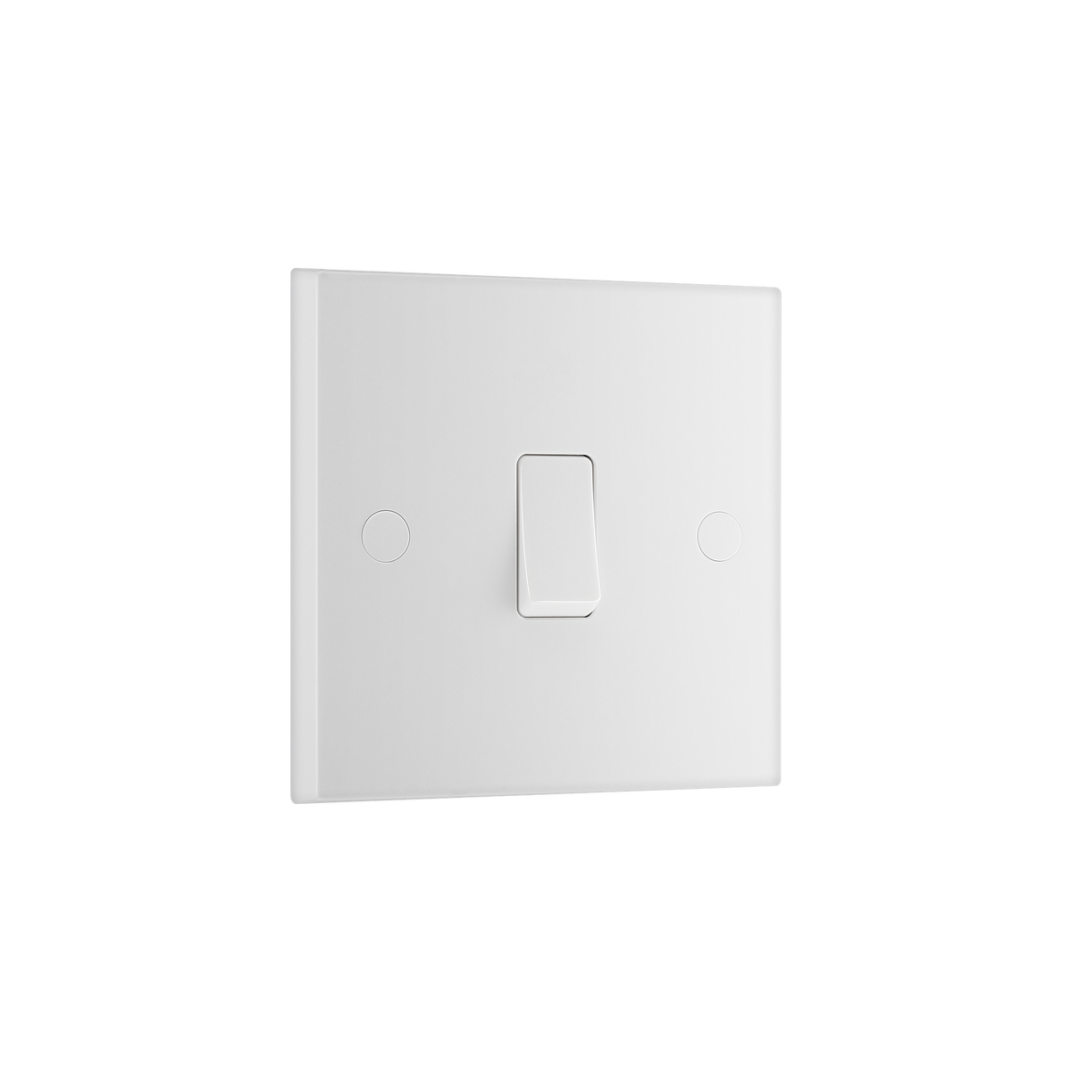 20A Double Pole Switch – Square Edge White – BG 930-0J angled view