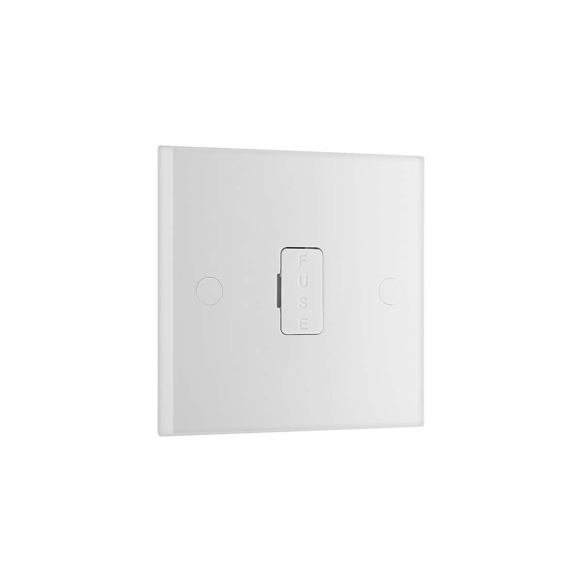 Unswitched Fused Connection Unit 13A – Square Edge White – BG 952-0J angled view