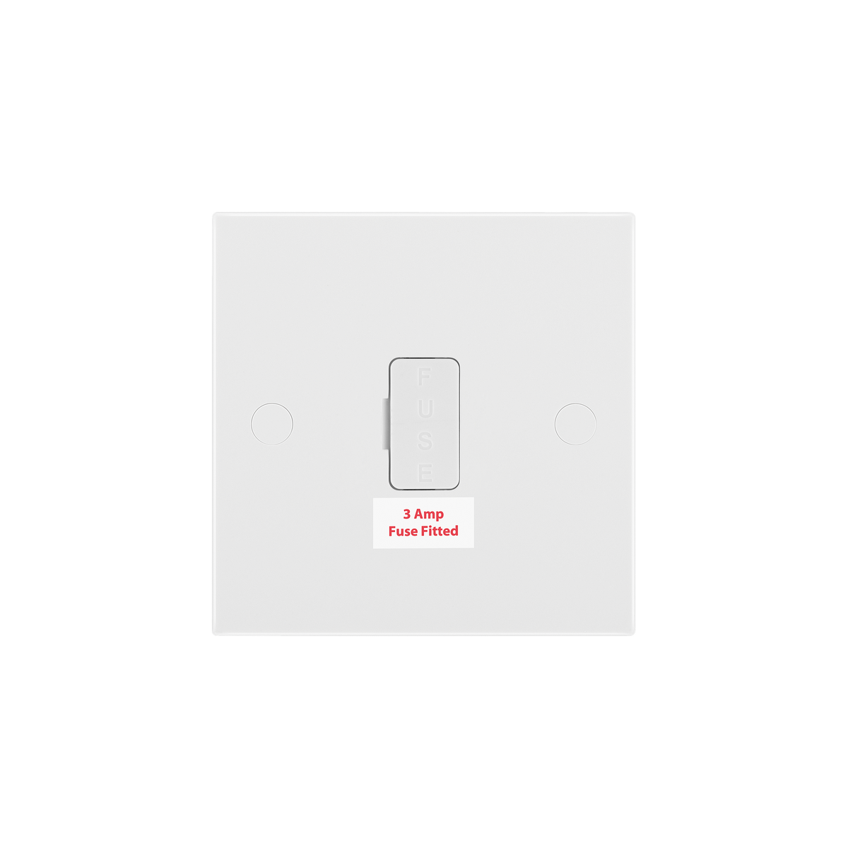 3A Unswitched Fused Connection Unit – Square Edge White – BG 953-01 front view