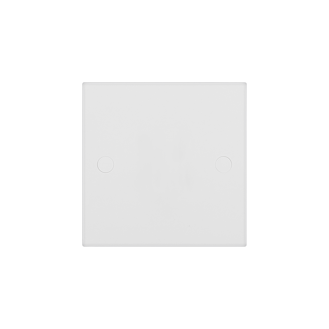 25A Single Flex Outlet Plate Bottom Entry – Square Edge White – BG 954-0J front view