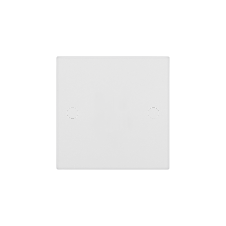 25A Single Flex Outlet Plate Bottom Entry – Square Edge White – BG 954-0J front view