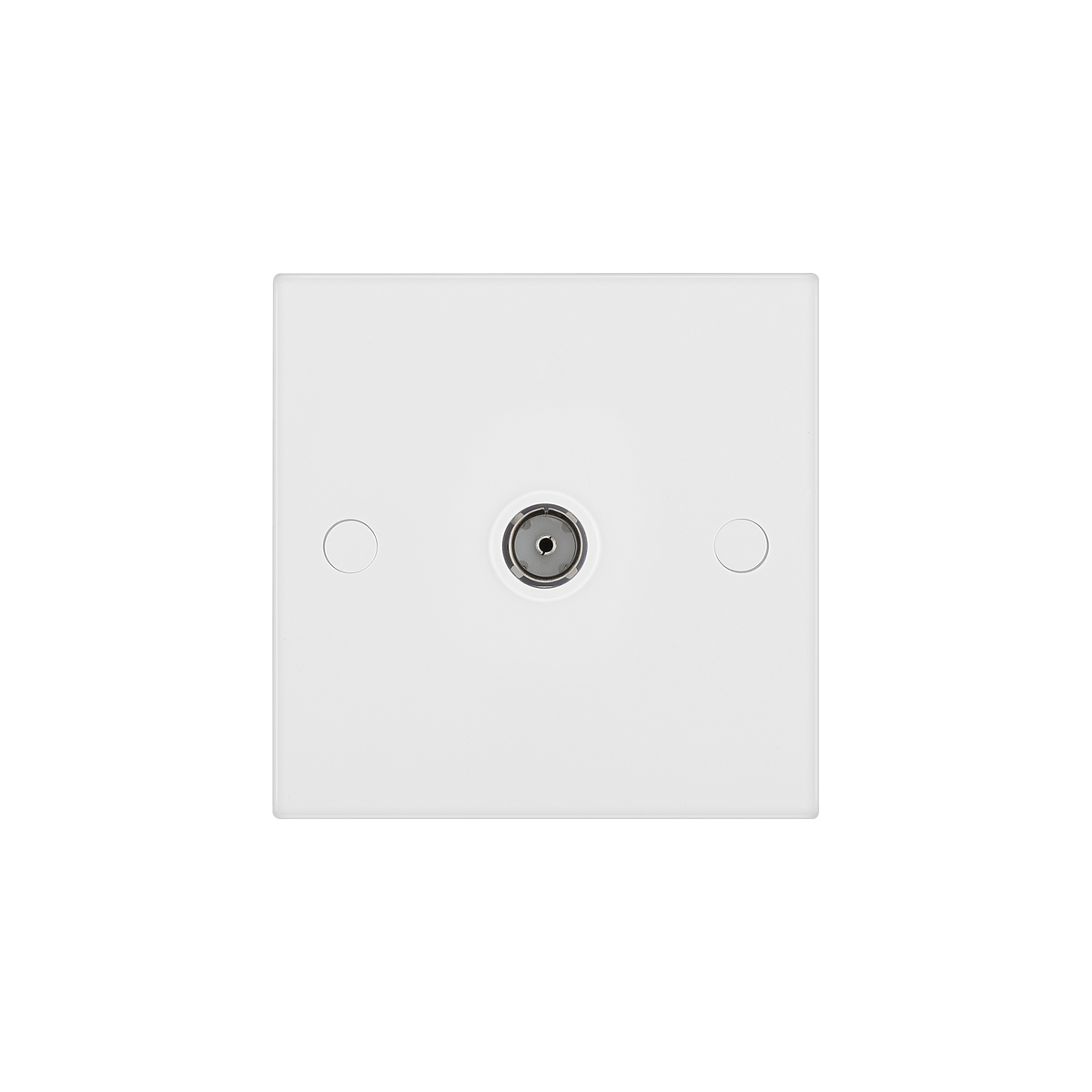 Single Co-Ax Aerial Socket for TV or FM – Square Edge White – BG 960-0J front view