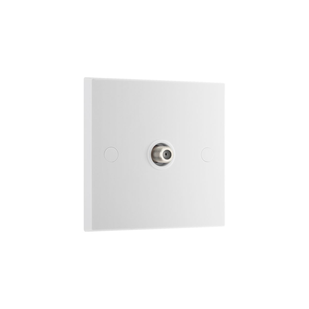 Single Satellite Socket – Square Edge White – BG 964-0J angled view