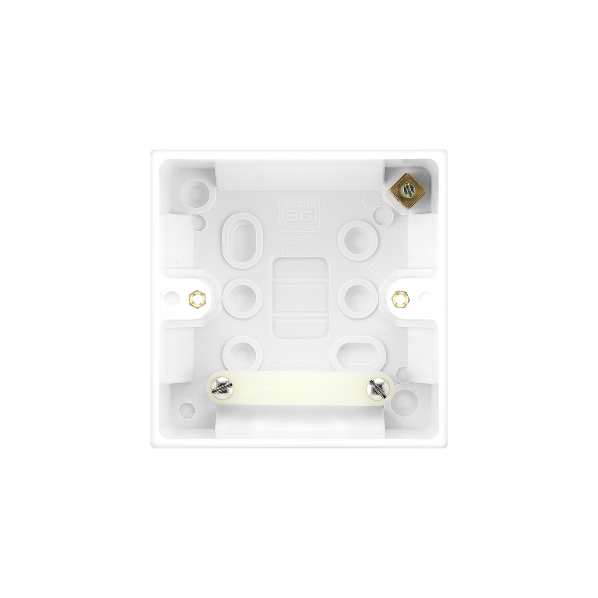Single Surface Box 45mm – Square Edge White – BG 977-01 front view
