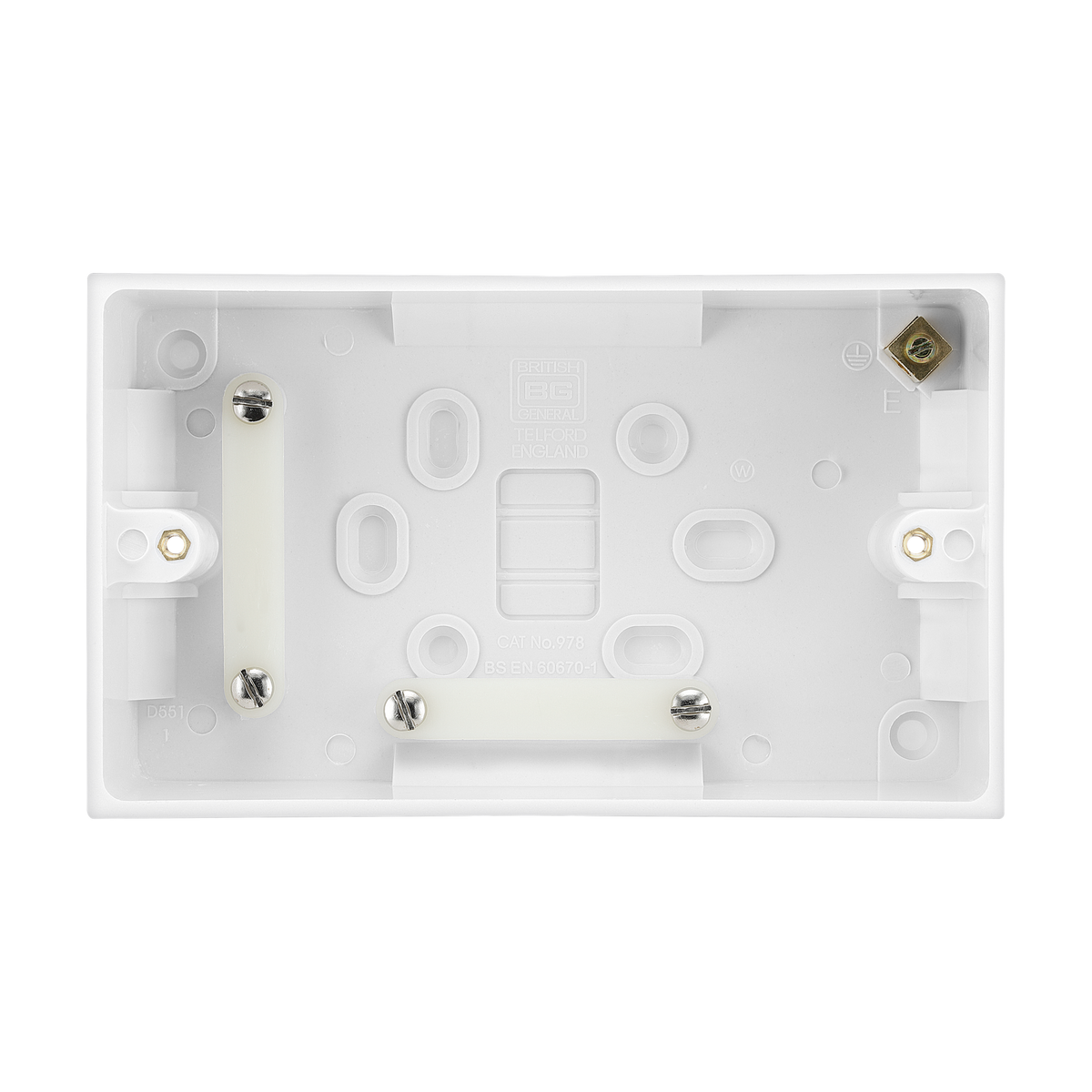 Double Surface Box 45mm – Square Edge White – BG 978-01 front view