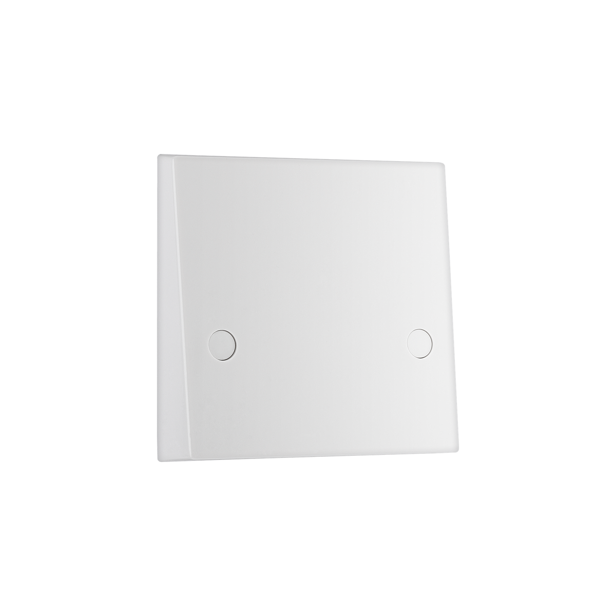 45A Cooker Flex Outlet Plate Bottom Entry – Square Edge White – BG 979-0J angled view