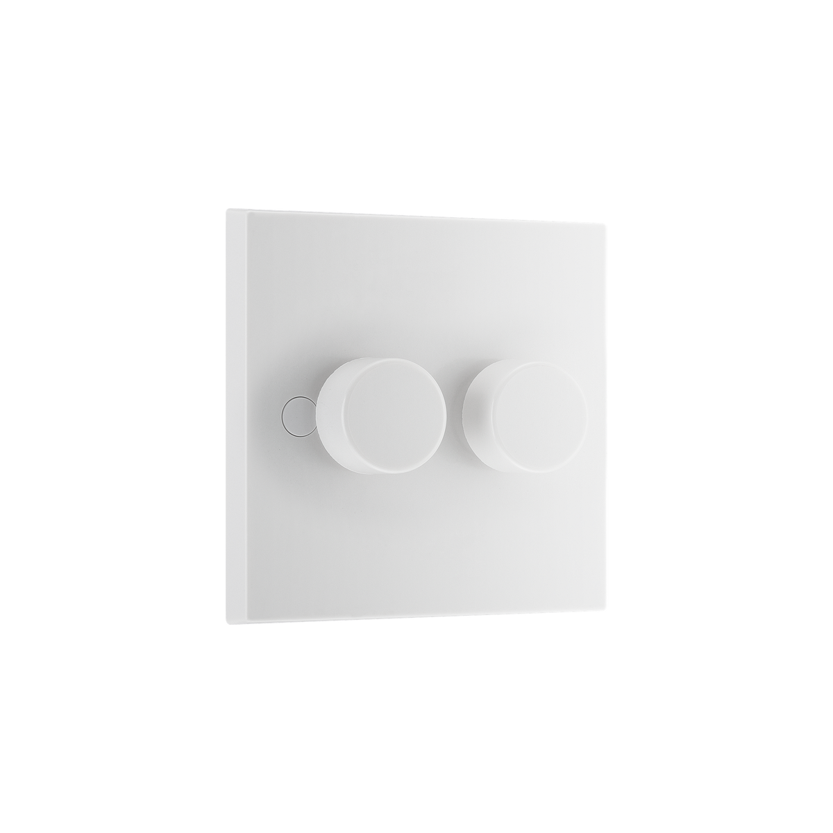 Double Dimmer Switch 2 Way, Trailing Edge 200W – Square Edge White – BG 982-0J angled view