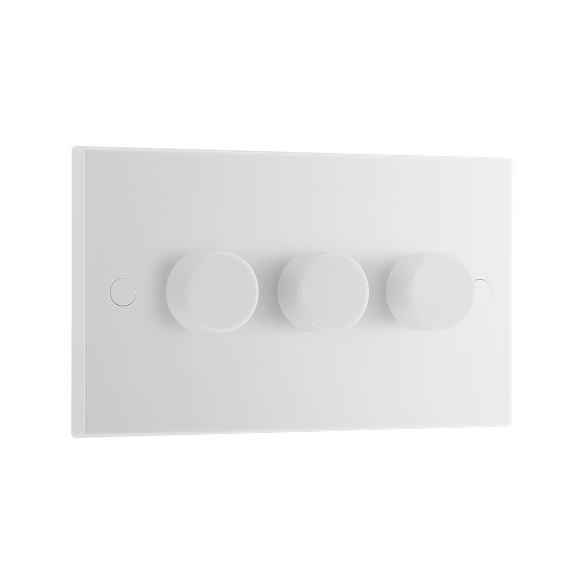 Triple Dimmer Switch 2 Way, Trailing Edge 200W – Square Edge White – BG 983-0J angled view