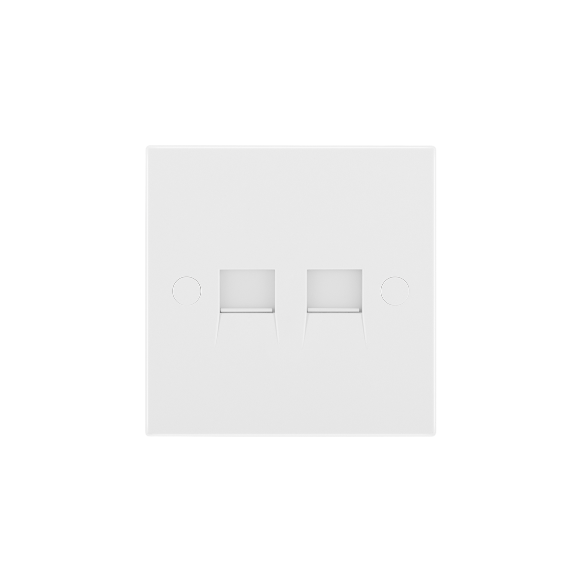 Double Master Telephone Socket (Screw Terminals) – Square Edge White – BG 9BTM/2-0J front view