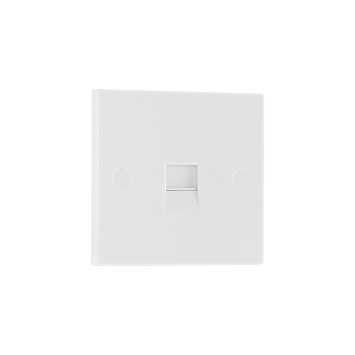 Single RJ11 Telephone Socket (Screw Terminals) – Square Edge White – BG 9RJ11/1-0J angled view