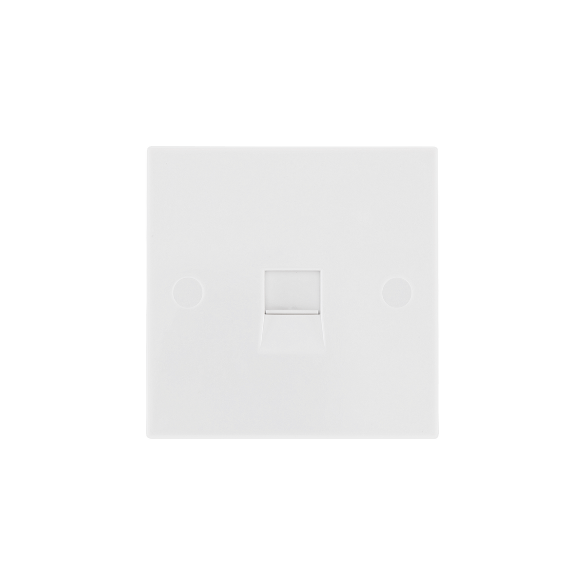 Single RJ11 Telephone Socket (Screw Terminals) – Square Edge White – BG 9RJ11/1-0J front view