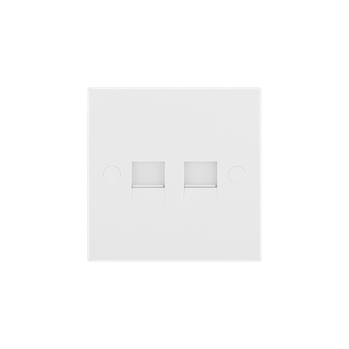 Double RJ11 Telephone Socket (Screw Terminals) – Square Edge White – BG 9RJ11/2-0J front view