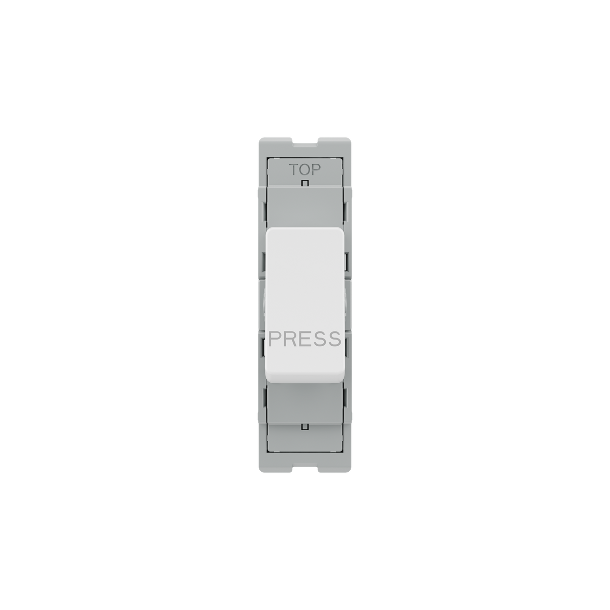 'Press' Retractive Switch Module, 2 Way, 20A – White – BG M142PR-01 front view