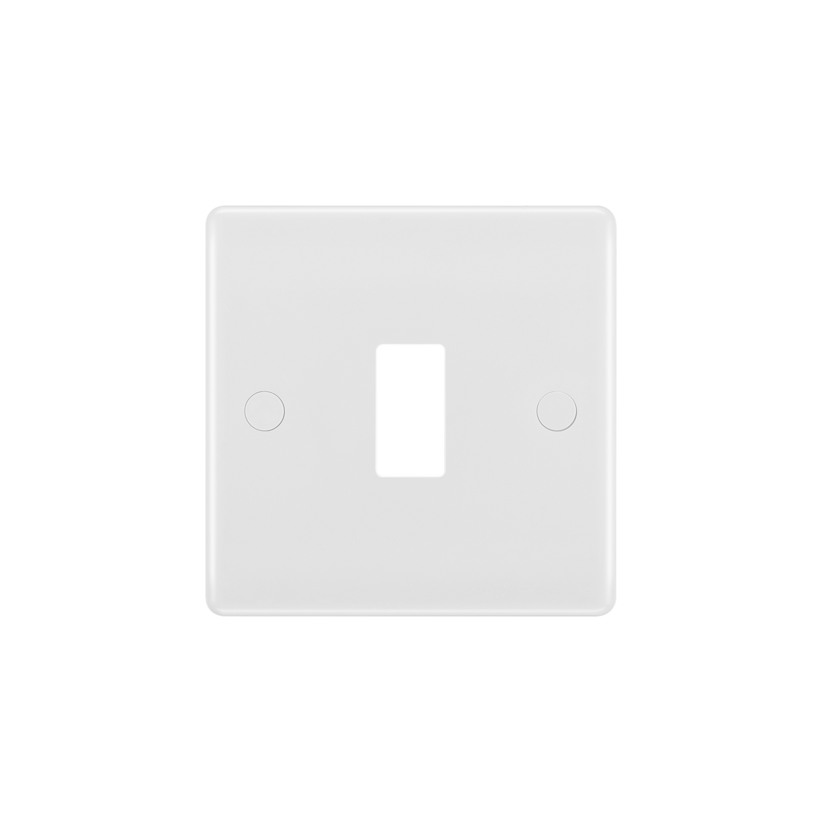 Euro Module Front Plate 1 Module – Rounded Edge White – BG M81-01 front view