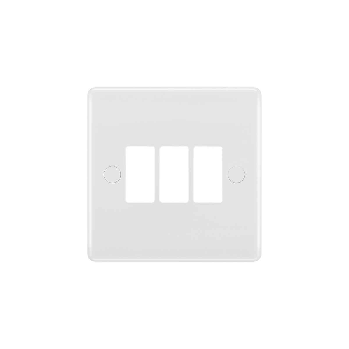 Euro Module Front Plate 3 Modules – Rounded Edge White – BG M83-01 front view