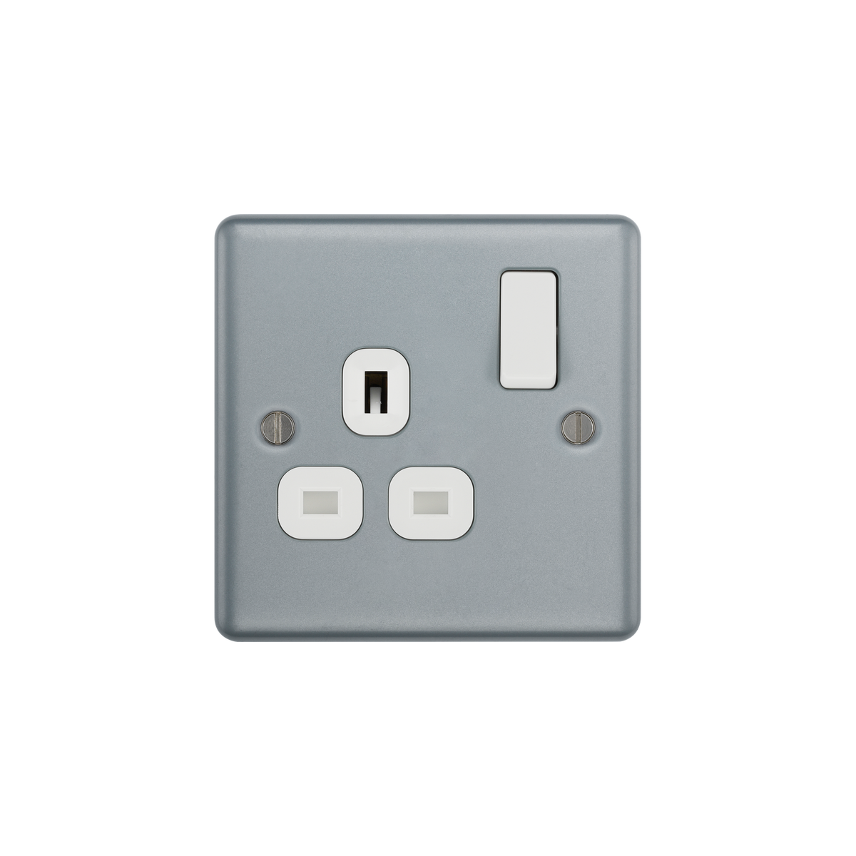 Metal Clad Single Switched Socket 13A – BG MC521-01 front view