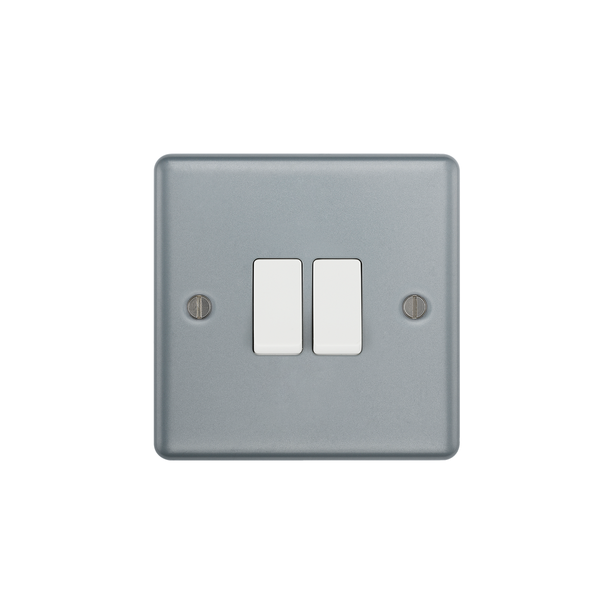 Metal Clad Light Switch 2 Gang 2 Way 20A – BG MC542-02 front view