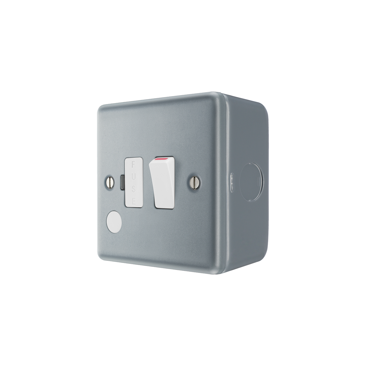 Metal Clad Switched Fused Spur 13A with Flex Outlet – BG MC550F-01 angled view