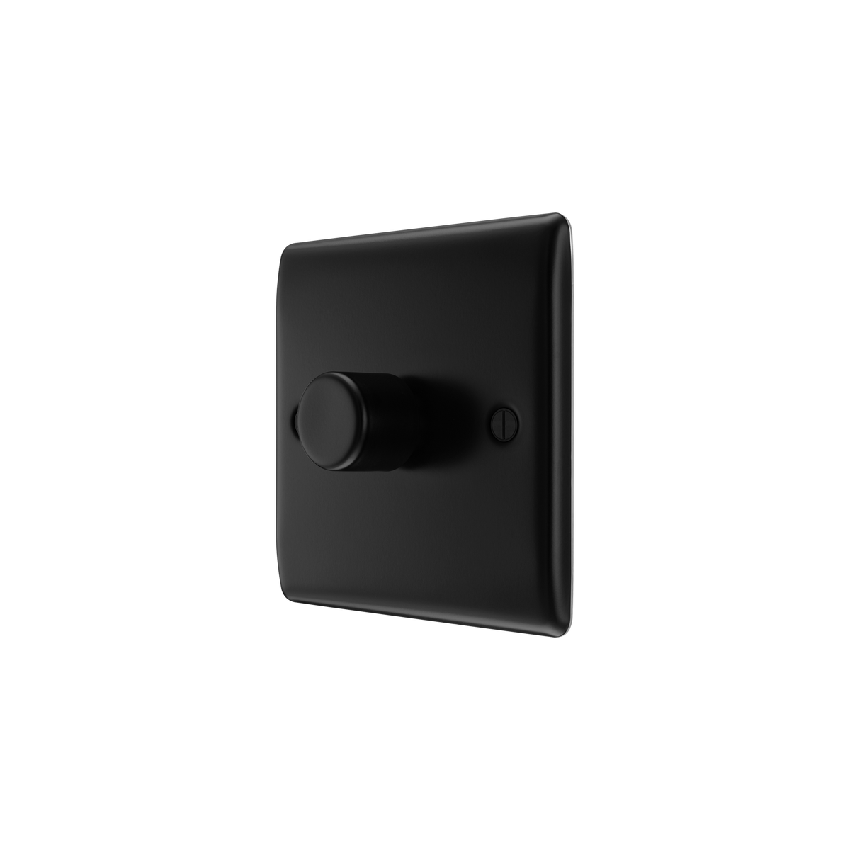 Matt Black LED Dimmer Switch 1 Gang 2 Way 200W – BG NFB81-01 angled view
