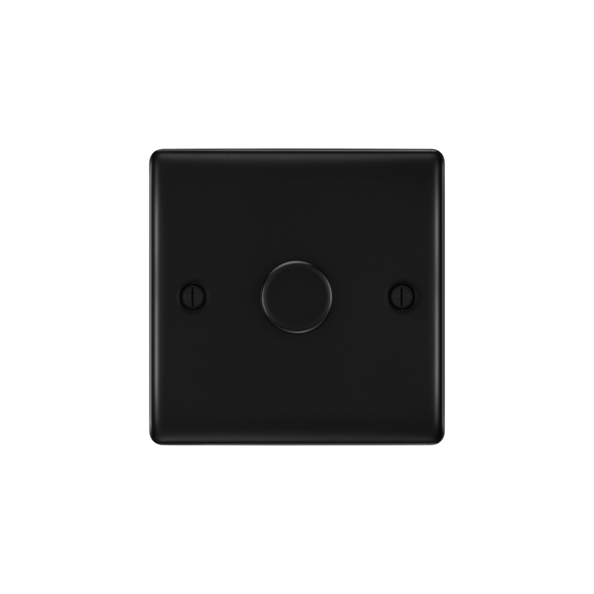 Matt Black LED Dimmer Switch 1 Gang 2 Way 200W – BG NFB81-01 front view