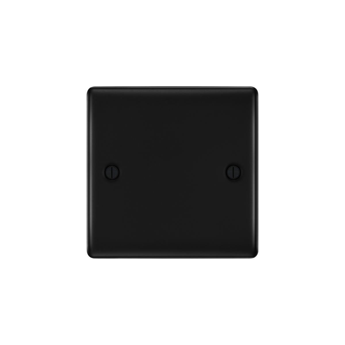 Matt Black Blank Plate 1 Gang – BG NFB94-01 front view