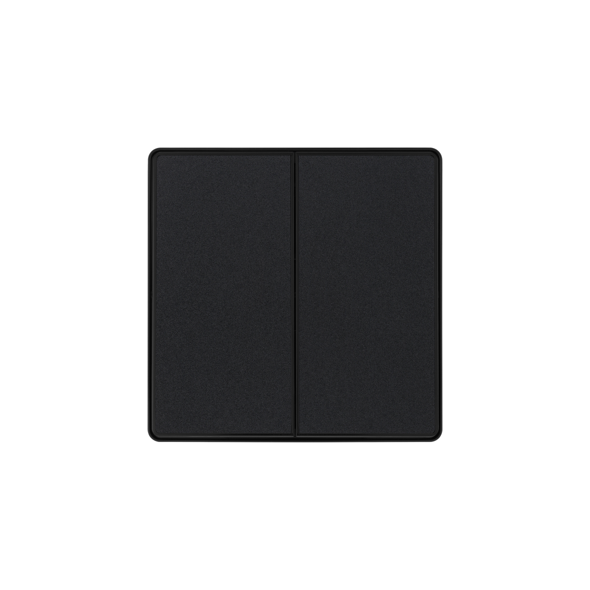 Matt Black Screwless Edge Rocker Light Switch 2 Gang 2 Way 20A – BG PCDMB42EB-01 front view