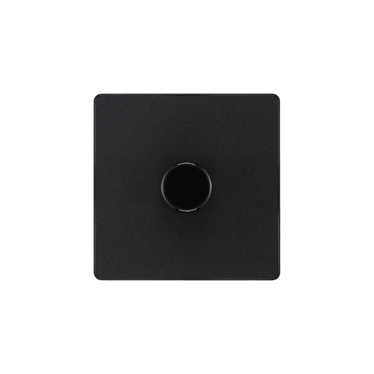 Matt Black Screwless LED Dimmer Switch 1 Gang 2 Way 200W Trailing Edge – BG PCDMB81B-01 front view