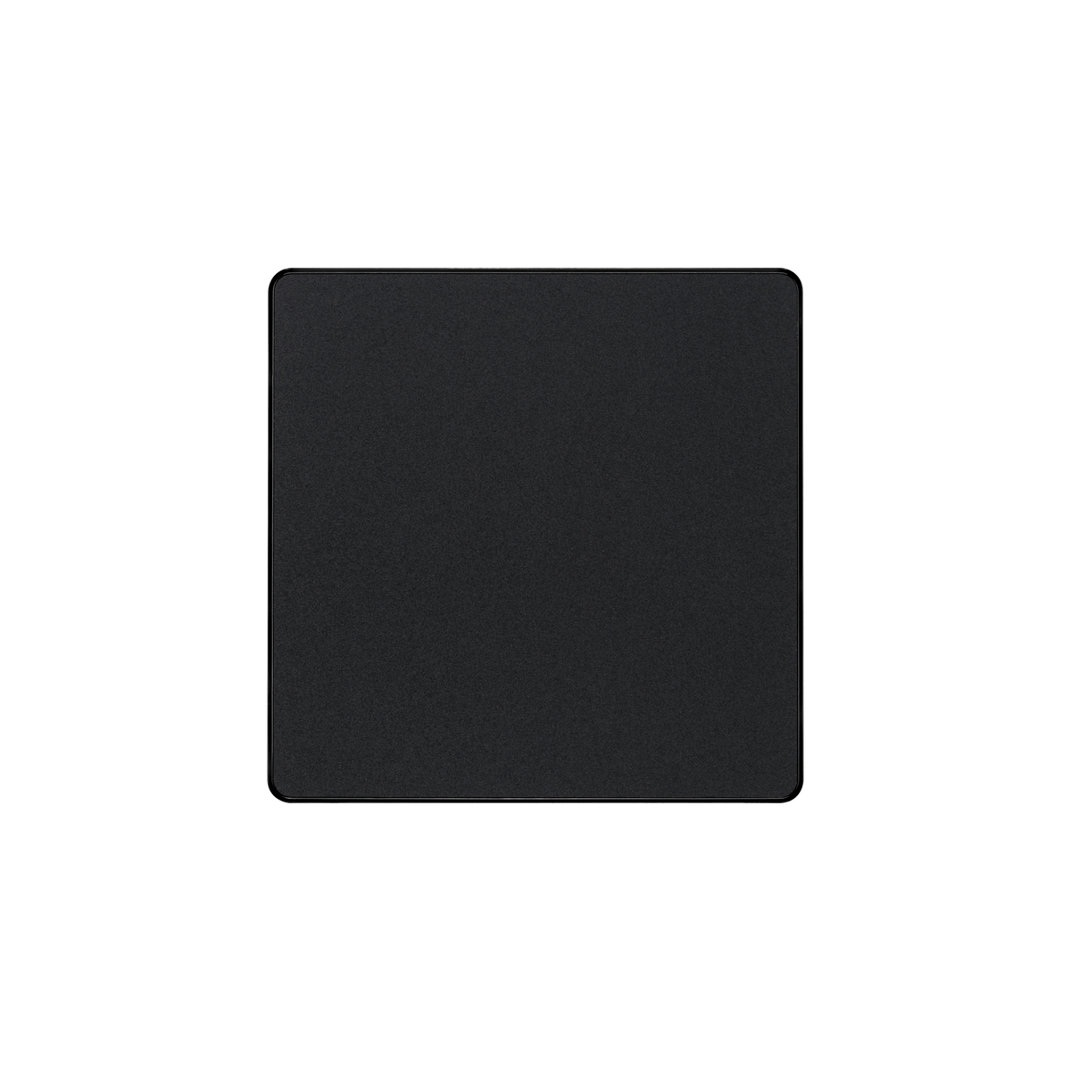 Matt Black Screwless Blank Plate 1 Gang – BG PCDMB94B-01 front view