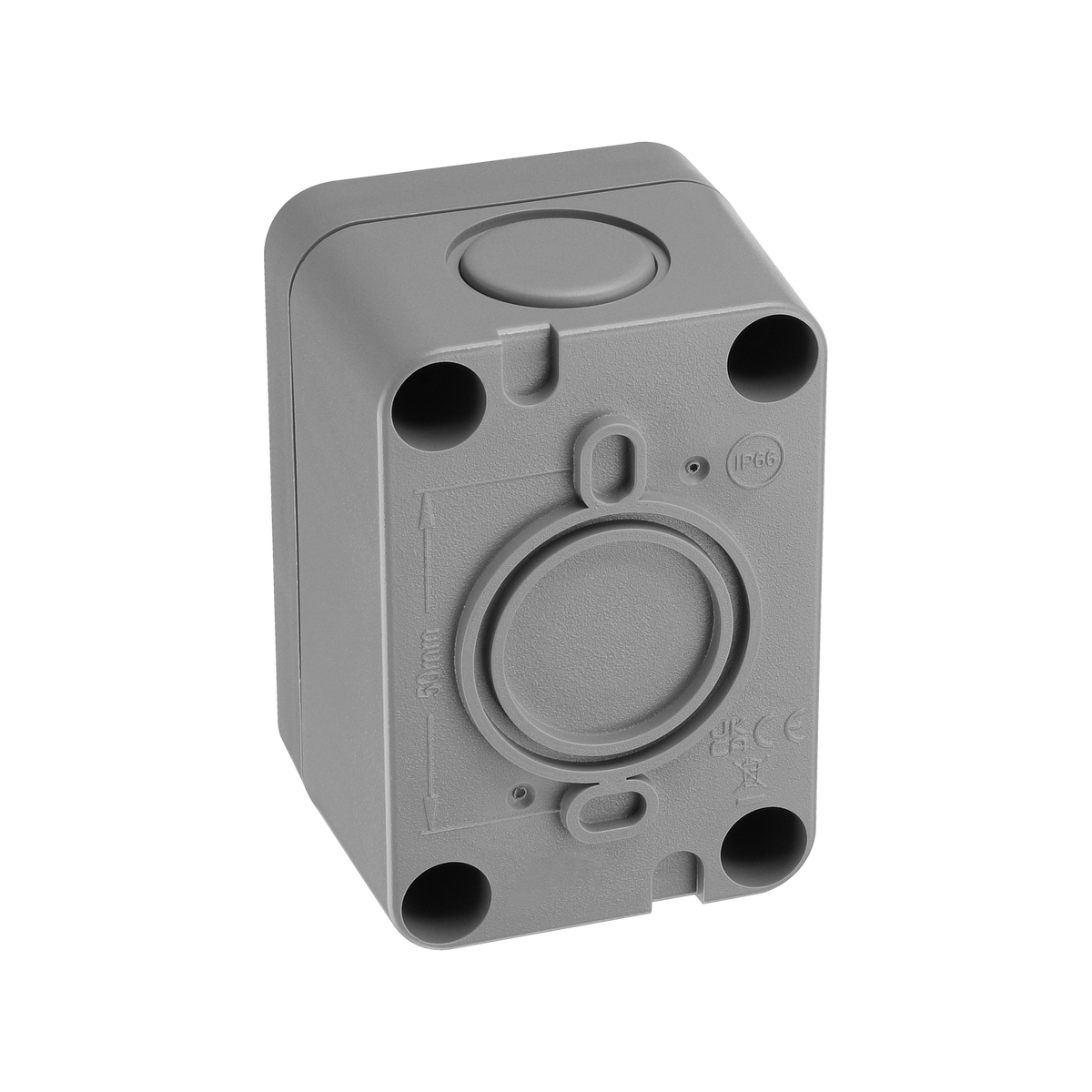 Outdoor Light Switch 1 Gang 2 Way 20A IP66 – Grey – BG WP12S-02 product view