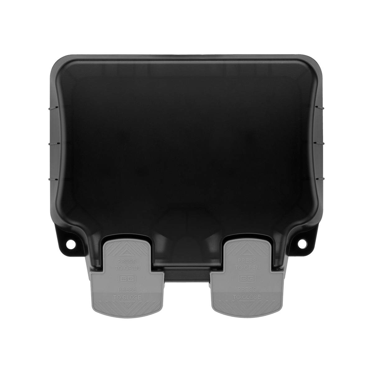 Outdoor Double Switched Socket 13A IP66 Weatherproof – Grey – BG WP22-02 front view