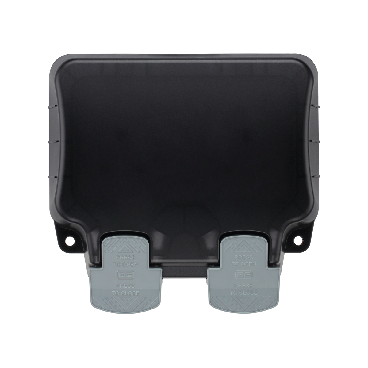 Outdoor Double Switched Socket 13A IP66 with Type A RCD – Grey – BG WP22ARCD-02 front view