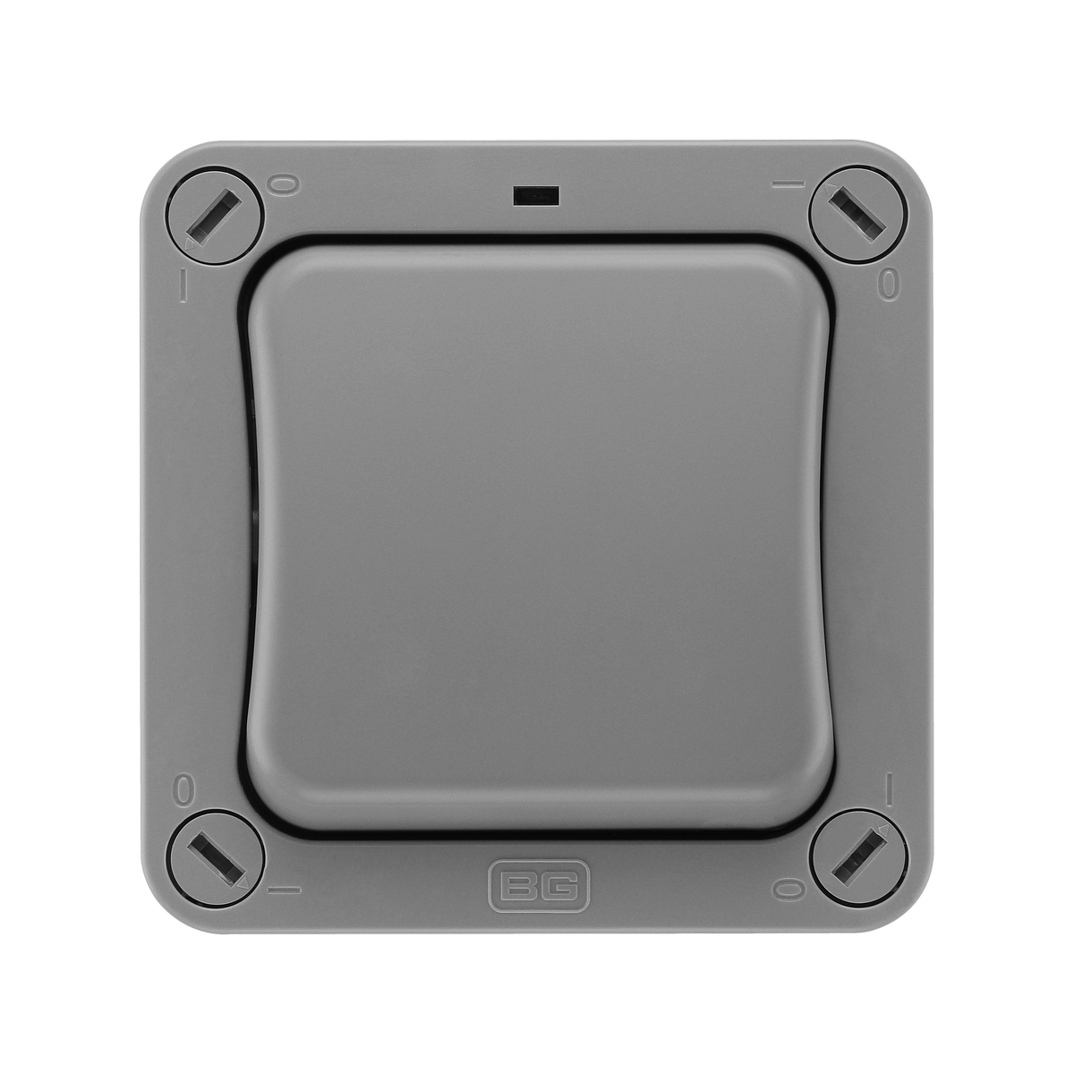 Outdoor 20A Double Pole Light Switch 1 Gang 2 Way IP66 – Grey – BG WP30-02 front view