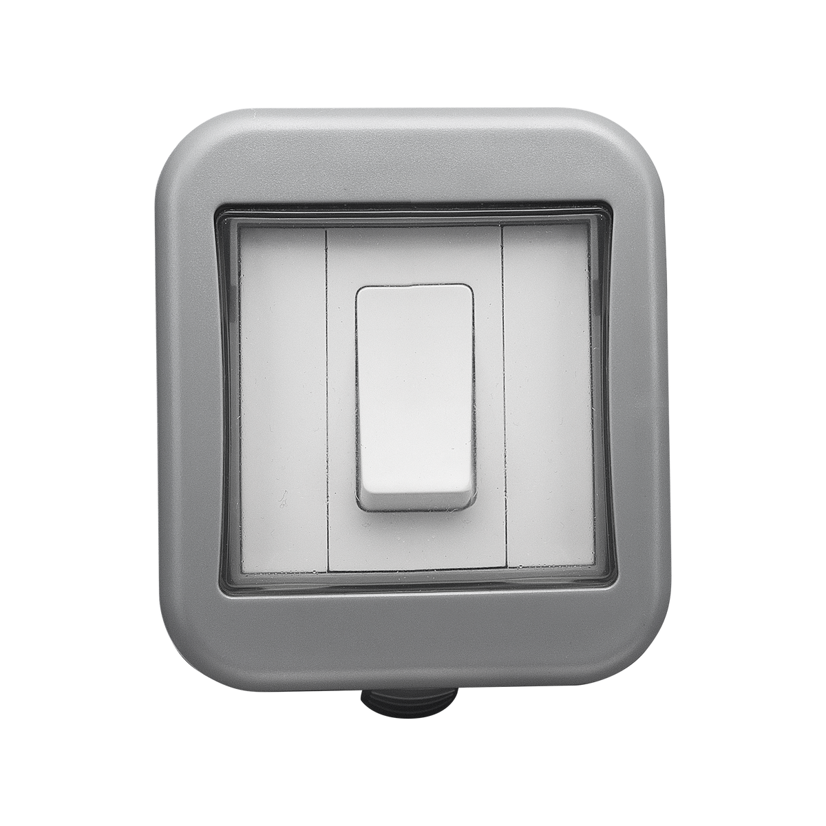 Outdoor Light Switch 1 Gang 2 Way IP55 – Grey – BG WPB12-01 front view